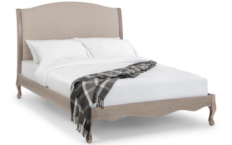 Camberley Limed Oak & Oatmeal Linen Fabric Bed Frame - 4ft6 Double - Image 2