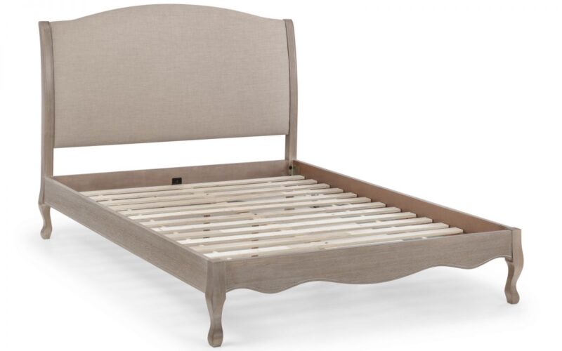 Camberley Limed Oak & Oatmeal Linen Fabric Bed Frame - 4ft6 Double - Image 6