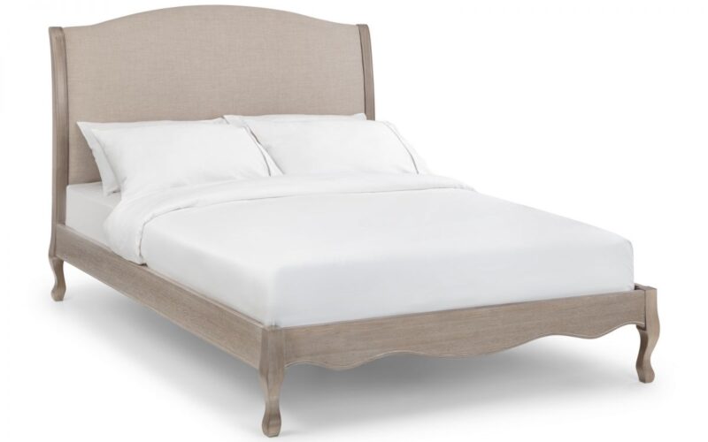Camberley Limed Oak & Oatmeal Linen Fabric Bed Frame - 5ft King Size - Image 3