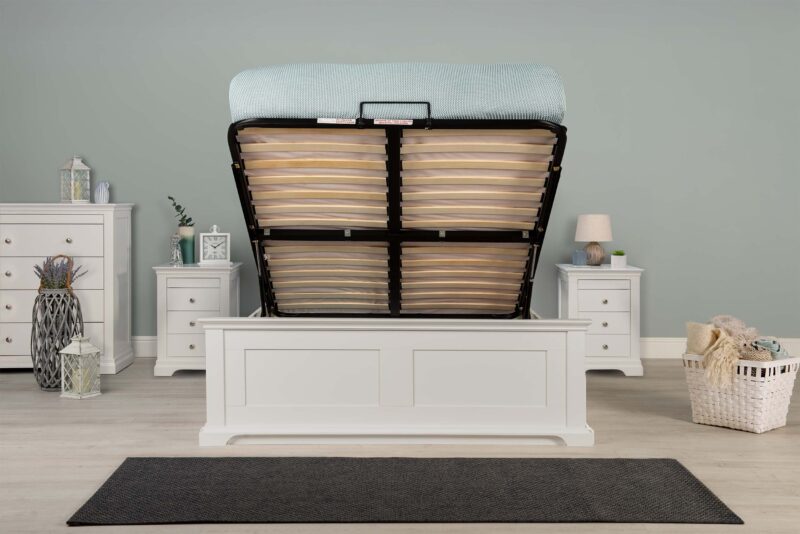 Caravele Bright White Ottoman Storage Bed Frame – 4ft Small Double - Image 2
