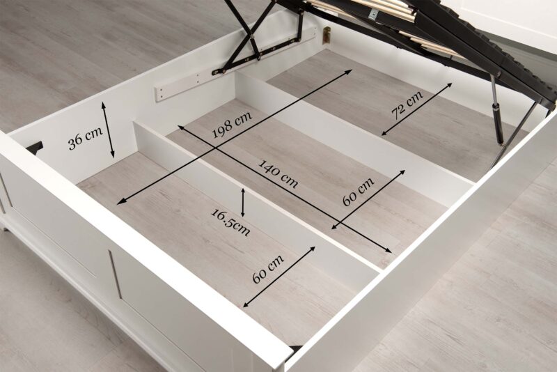 Caravele Bright White Ottoman Storage Bed Frame – 4ft Small Double - Image 13