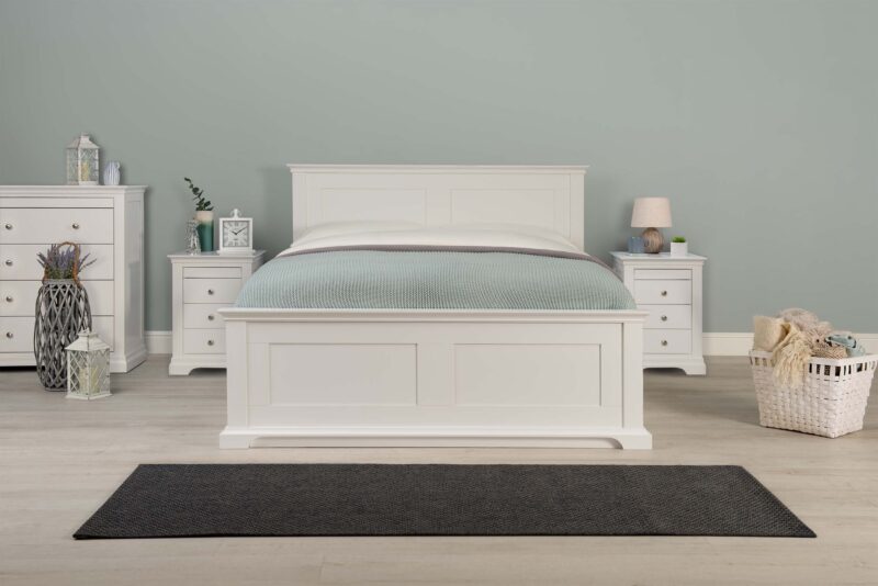 Caravele Bright White Ottoman Storage Bed Frame – 4ft Small Double