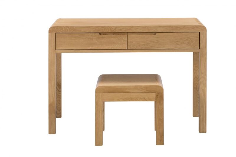 Caravele Natural Oak Dressing Table & Stool Set – 2 Drawer - Image 2