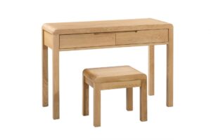 Caravele Natural Oak Dressing Table & Stool Set – 2 Drawer