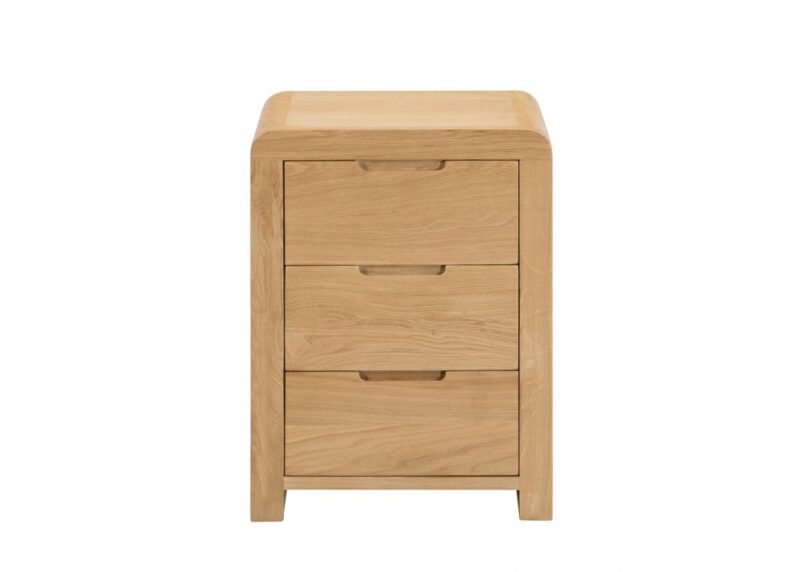Caravele Natural Oak Bedside Table – 3 Drawer Storage - Image 3