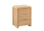 Caravele Natural Oak Bedside Table – 3 Drawer Storage