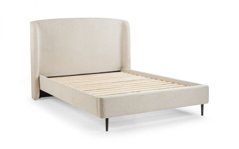 Edenhall Ivory Boucle Fabric Bed Frame - 4ft6 Double - Image 3