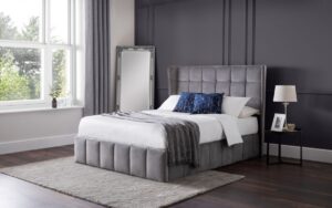 Caravele Velvet Fabric Ottoman Storage Bed Frame – 4ft6 Double