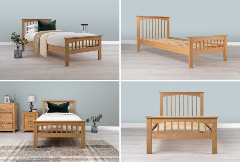 Caravele Solid Natural Oak Bed Frame – 3ft Single - Image 3