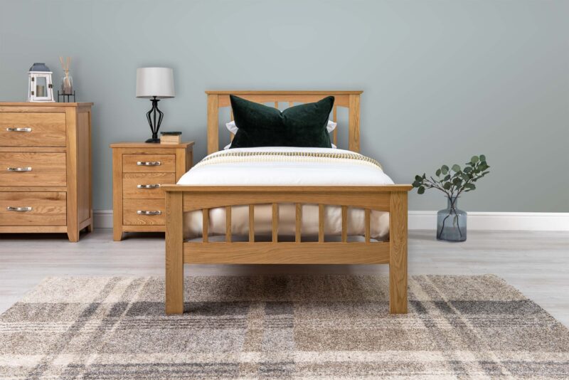 Caravele Solid Natural Oak Bed Frame – 3ft Single - Image 2