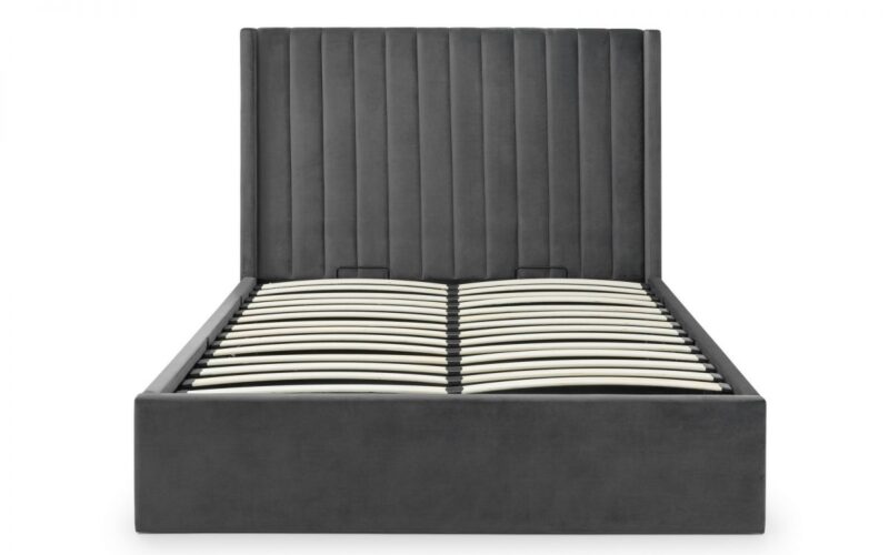 Caravele Velvet Fabric Ottoman Storage Bed Frame – 4ft6 Double - Image 5