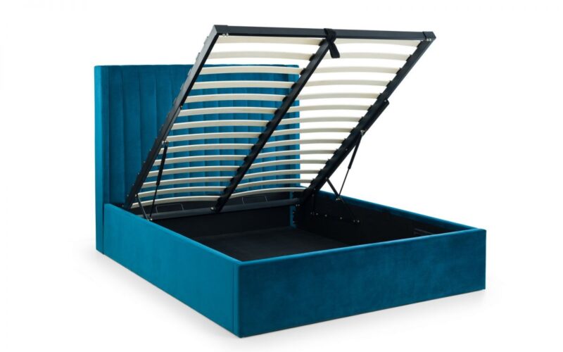 Caravele Velvet Fabric Ottoman Storage Bed Frame – 4ft6 Double - Image 10