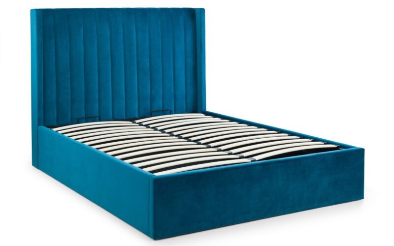 Caravele Velvet Fabric Ottoman Storage Bed Frame – 5ft King Size - Image 11