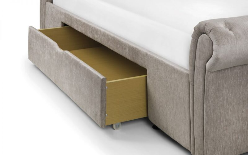 Ravelston Chenille Fabric Sleigh Storage Bed Frame - 5ft King Size - Image 2