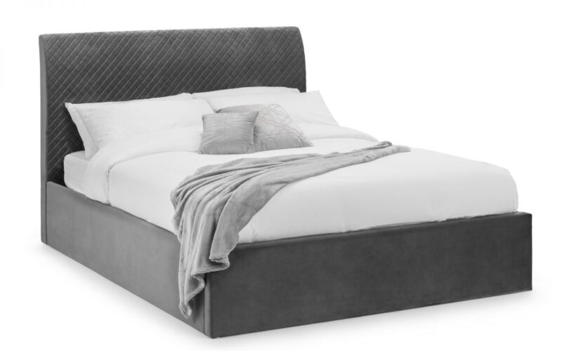 Sandringham Velvet Fabric Ottoman Storage Bed Frame - 4ft6 Double - Image 3