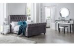 Valencia Velvet Fabric Sleigh Bed Frame - 4ft6 Double